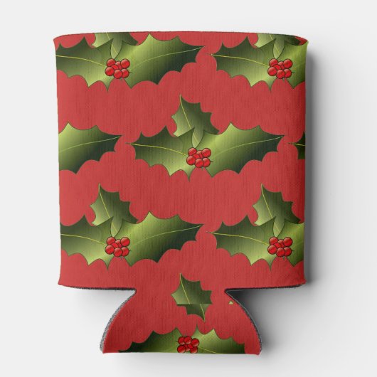 Mistletoe Rot und Grün Can Cooler Dosenkühler (Rückseite)