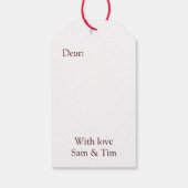 Mistletoe Rote und Grüne Weihnachtsgeschenke Geschenkanhänger (Rückseite)