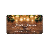 Mistletoe Rustic Holiday Return Address Label Adressaufkleber (Vorne)