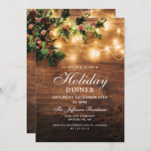Mistletoe Rustic Holiday Weihnachtsfeiertag Abende Einladung (Vorne/Hinten)