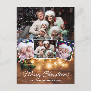 Mistletoe Rustikale Weihnachten 4 Foto Grüße Postkarte