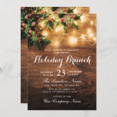 Mistletoe Rustikaler Weihnachtsfeiertag Brunch Einladung (Vorne/Hinten)
