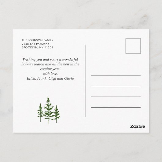 Mistletoe Rustikales Weihnachtsfeiertag Foto Gruß Postkarte (Rückseite)