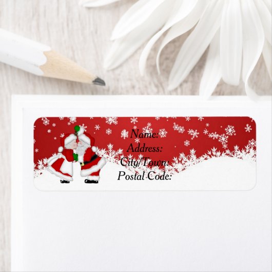 Mistletoe Santa Return Address Label (Insitu)