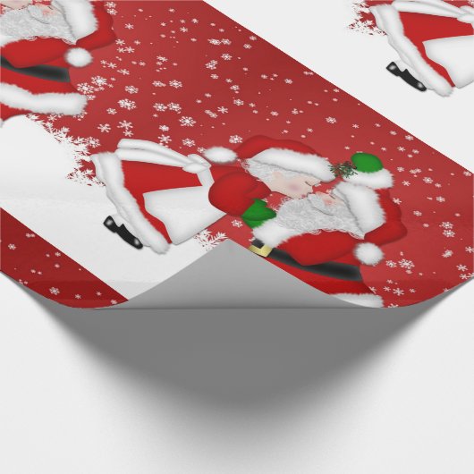 Mistletoe Santa Wrapping Paper Geschenkpapier (Ecke)
