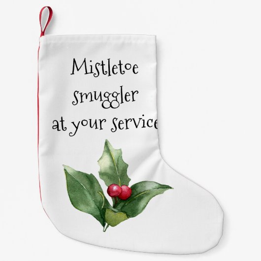 Mistletoe Schmuggler bei Ihrem Service Weihnachten Kleiner Weihnachtsstrumpf (Vorderseite)
