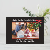 Mistletoe/Schwarzer Rahmen/Foto Weihnachtskarte Feiertagskarte (Stehend Vorderseite)