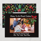 Mistletoe/Schwarzer Rahmen/Foto Weihnachtskarte Feiertagskarte (Vorne/Hinten)