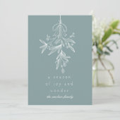 Mistletoe Season of Joy Holiday Card Einladung (Stehend Vorderseite)