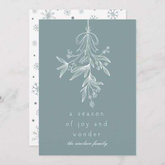 Mistletoe Season of Joy Holiday Card Einladung (Vorne/Hinten)