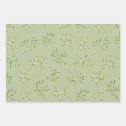Mistletoe Streifen Rose grün Geschenkpapier Set (Vorderseite 3)