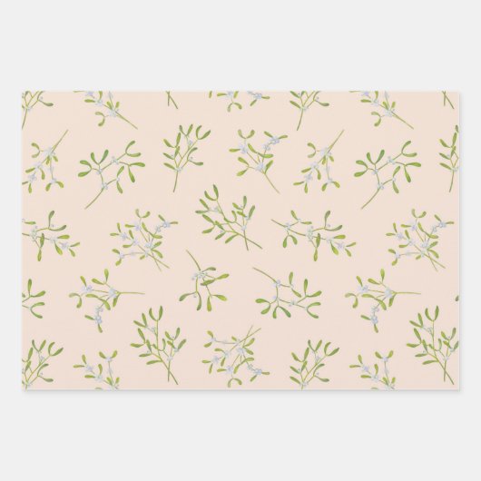 Mistletoe Stripes Green Eggnog Geschenkpapier Set (Vorderseite 3)