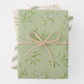 Mistletoe Stripes Green Eggnog Geschenkpapier Set (Beispiel)