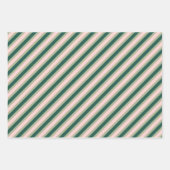 Mistletoe Stripes grüne Rose Geschenkpapier Set (Vorderseite 2)