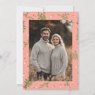 Mistletoe Sweet Pink Christmas Custom Foto Feiertagskarte