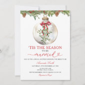 Mistletoe The Season to Be Married Bridal Shower I Einladung (Vorderseite)
