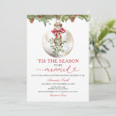 Mistletoe The Season to Be Married Bridal Shower I Einladung (Stehend Vorderseite)