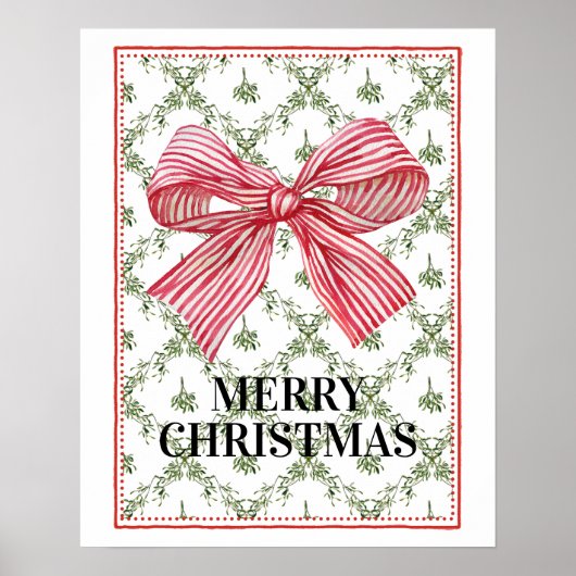 Mistletoe Trellis Red Bow Art Poster (Vorne)