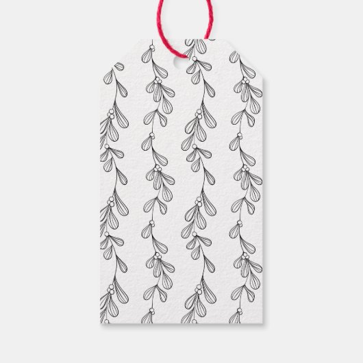 Mistletoe Twig Kraft Papier Frohe Weihnachten Geschenkanhänger (Rückseite)