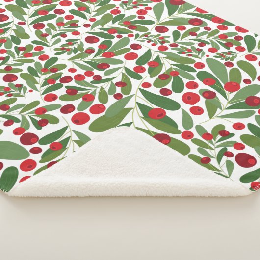 Mistletoe und Berries im weißen Hintergrund Sherpadecke (3/4)