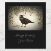 Mistletoe und Crow Weinetikett (Einzelnes Label)