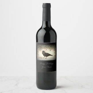 Mistletoe und Crow Weinetikett