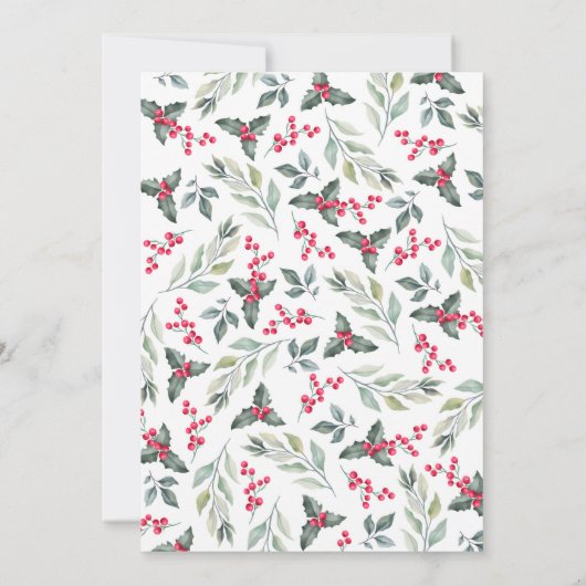 Mistletoe und Holly Christmas Holiday Party Einladung (Rückseite)
