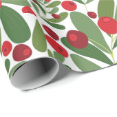 Mistletoe und Hollyberries Weihnachten Geschenkpapier (Rolleneckpunkt)