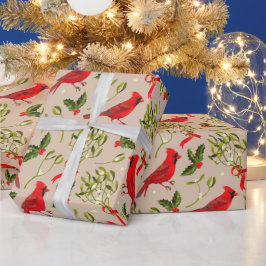 Mistletoe und Kardinal Geschenkpapier