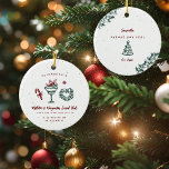 Mistletoe und Margaritas | Sei meine Bridesmaid Keramik Ornament<br><div class="desc">Frag deinen besten Mädels, deine Hochzeitsjungfrauen zu sein, mit diesem lustigen modernen Sake-Ornament. Kann für Trauzeugin, Blumenmädchen usw. geändert werden. Der perfekte Hochzeitsansatz, der Ihre Mädchen zum Lächeln bringt und sie mit einem Sake verlasst, den sie noch viele Jahre lang genießen werden! Vollständig anpassbarer Text, Farben und Hintergrund. Kann auf...</div>