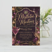 Mistletoe und Martinis-Feier Einladung (Stehend Vorderseite)