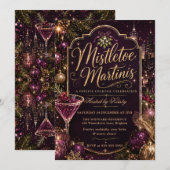 Mistletoe und Martinis-Feier Einladung (Vorne/Hinten)