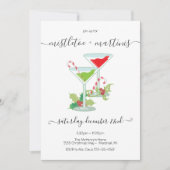 Mistletoe und Martinis Holiday Cocktail Party Einladung (Vorderseite)