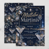 Mistletoe und Martinis Weihnachtsfeier Einladung (Vorne/Hinten)