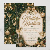 Mistletoe und Martinis Weihnachtsfeier Einladung (Vorne/Hinten)