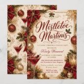 Mistletoe und Martinis Weihnachtsfeier Einladung (Vorne/Hinten)