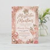 Mistletoe und Martinis Weihnachtsfeier Einladung (Stehend Vorderseite)