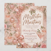 Mistletoe und Martinis Weihnachtsfeier Einladung (Vorne/Hinten)