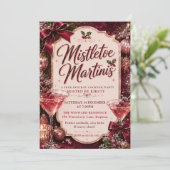 Mistletoe und Martinis Weihnachtsfeier Einladung (Stehend Vorderseite)