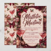 Mistletoe und Martinis Weihnachtsfeier Einladung (Vorne/Hinten)