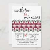 Mistletoe und Mimosas Holiday Party Einladung (Vorderseite)