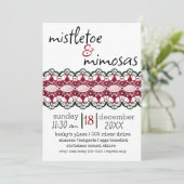 Mistletoe und Mimosas Holiday Party Einladung (Stehend Vorderseite)