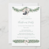 Mistletoe und Silberglocken Weihnachten Einladung (Vorderseite)