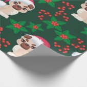 Mistletoe und Welpen Geschenkpapier (Ecke)