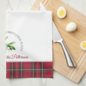 Mistletoe Verlasst kundenspezifische Nachname Weih Geschirrtuch (Viertel Falte)