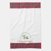 Mistletoe Verlasst kundenspezifische Nachname Weih Geschirrtuch (Vertikal)