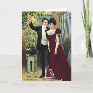 Mistletoe Vintage Christmas Card Feiertagskarte