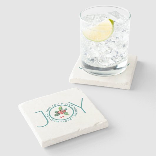 Mistletoe Wasserfarben und Vorlage für Textfreude Steinuntersetzer (Seitenansicht)