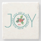 Mistletoe Wasserfarben und Vorlage für Textfreude Steinuntersetzer (Vorderseite)