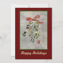 Mistletoe Watercolor Holiday Cards 12x18 Einladung